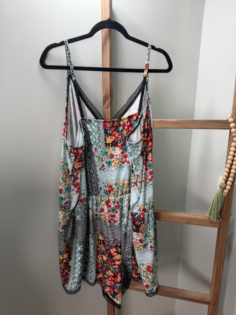 Cacique Blue Floral Sleepwear Romper & Robe Set Size 26/28 - Picture 5 of 7